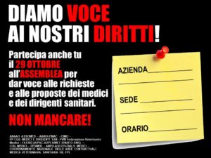 29 ottobre Assemblee negli ospedali – partecipa anche tu!