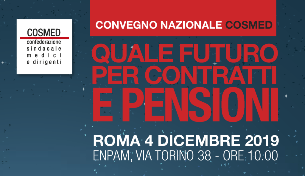 Quale futuro per contratti e pensioni. Convegno COSMeD il 4 dicembre a Roma