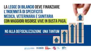 Finanziare l’indennità di specificità medica, veterinaria e sanitaria con maggiori risorse vive in busta paga